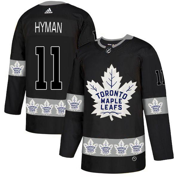 Men Toronto Maple Leafs #11 Hyman Black Adidas Fashion NHL Jersey